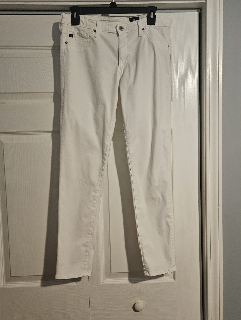 AG Adriano Goldschmied Women's Mid Rise Super Skinny Ankle Jeans White 30R